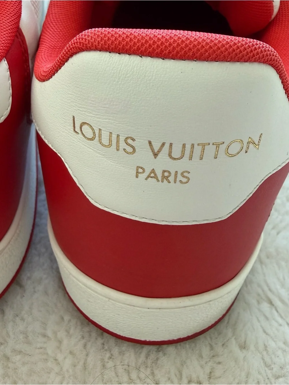 Louis Vuitton Rivoli red/white men sneakers size 10 US Authentic Retail 1275$